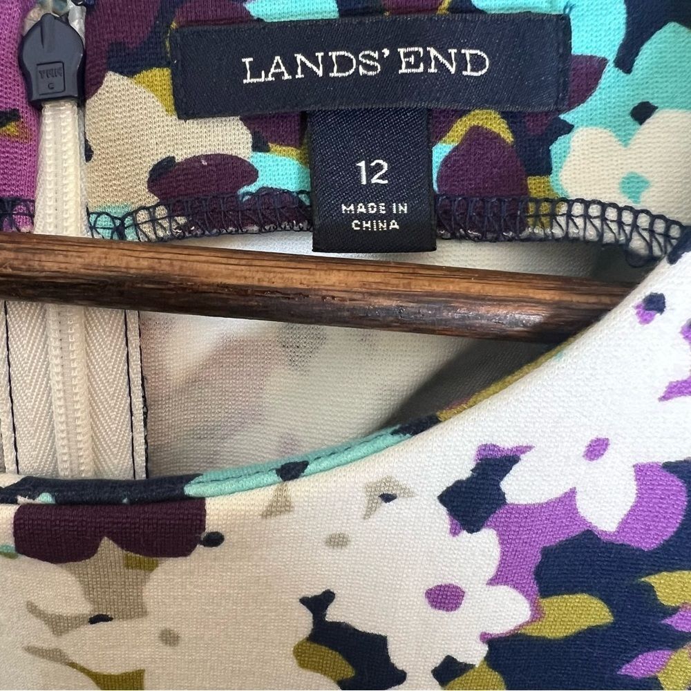 Lands End Floral Sheath Sleeveless Dress - Picture 4 of 5